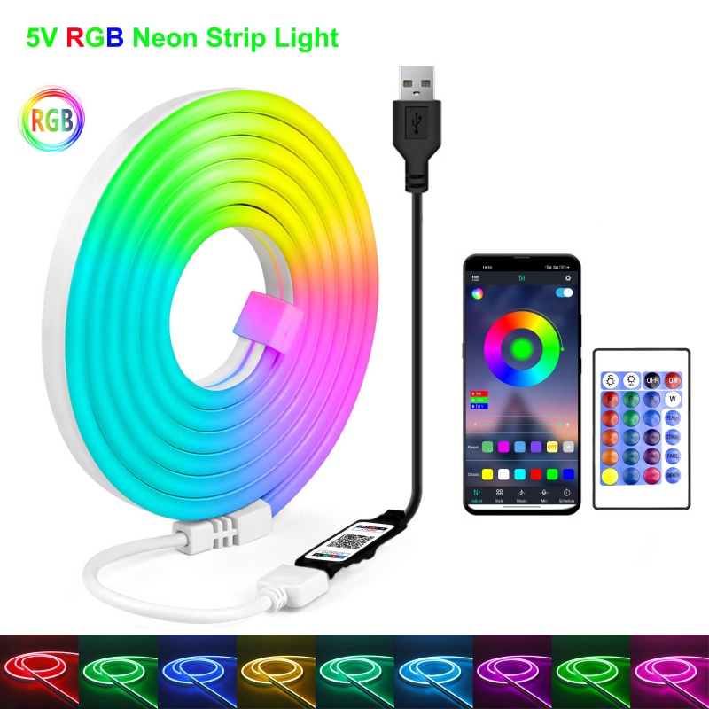 Outdoor Lighting No Wiring - RGB LED Neon Streifen 5V USB