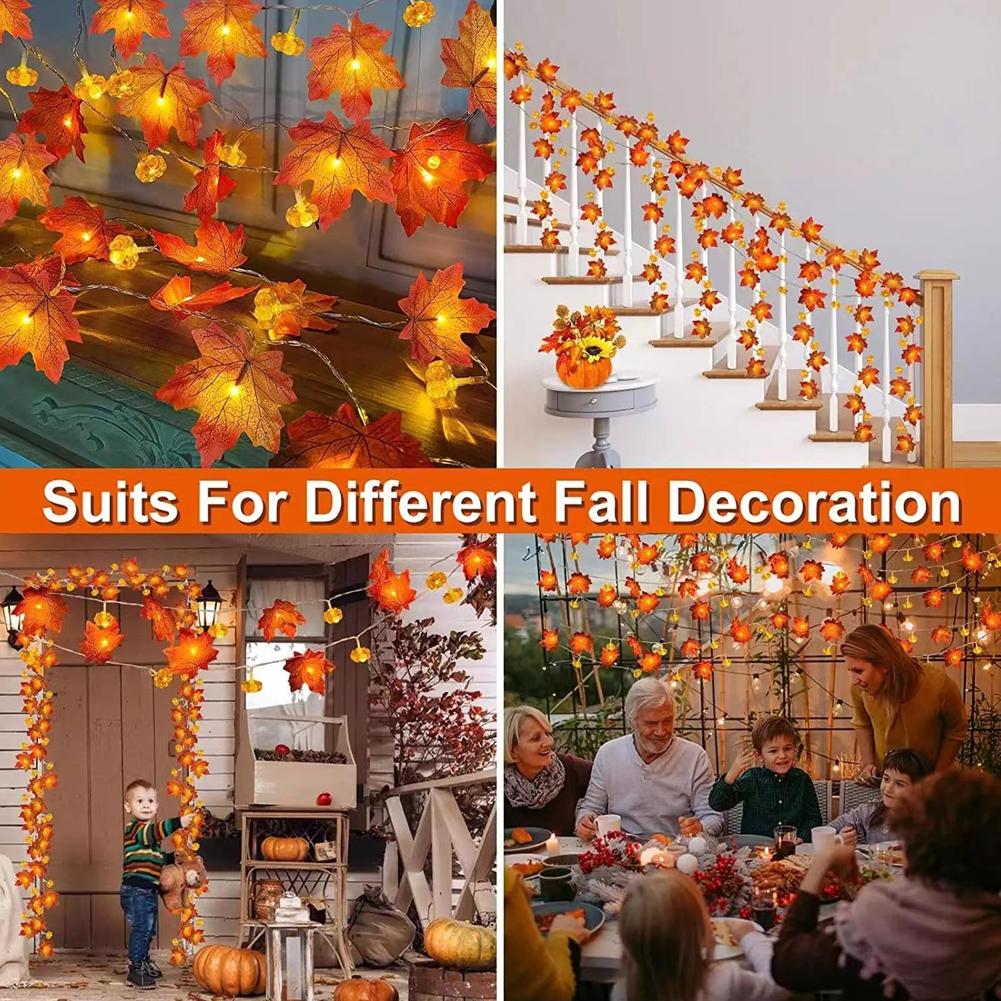 Outdoor Lighting Ideas For Party - LED Maple Leaf Flache Kürbis Lichterketten