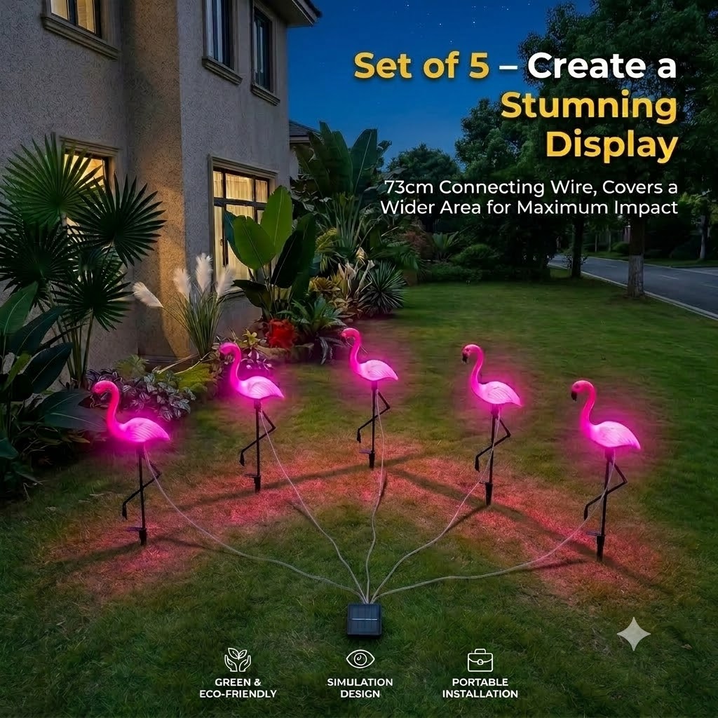 Landscape Spike Light - Solarbetriebene Flamingo-Gartenleuchten für Außenbereich, LED-Rasenweg-Dekorationsbeleuchtung