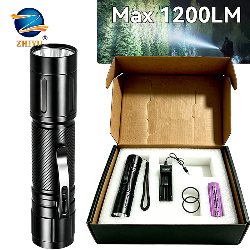 Outdoor Lighting Spotlight - 1200LM LED-Taschenlampe mit Festfokus, Leistungsstarker Scheinwerfer