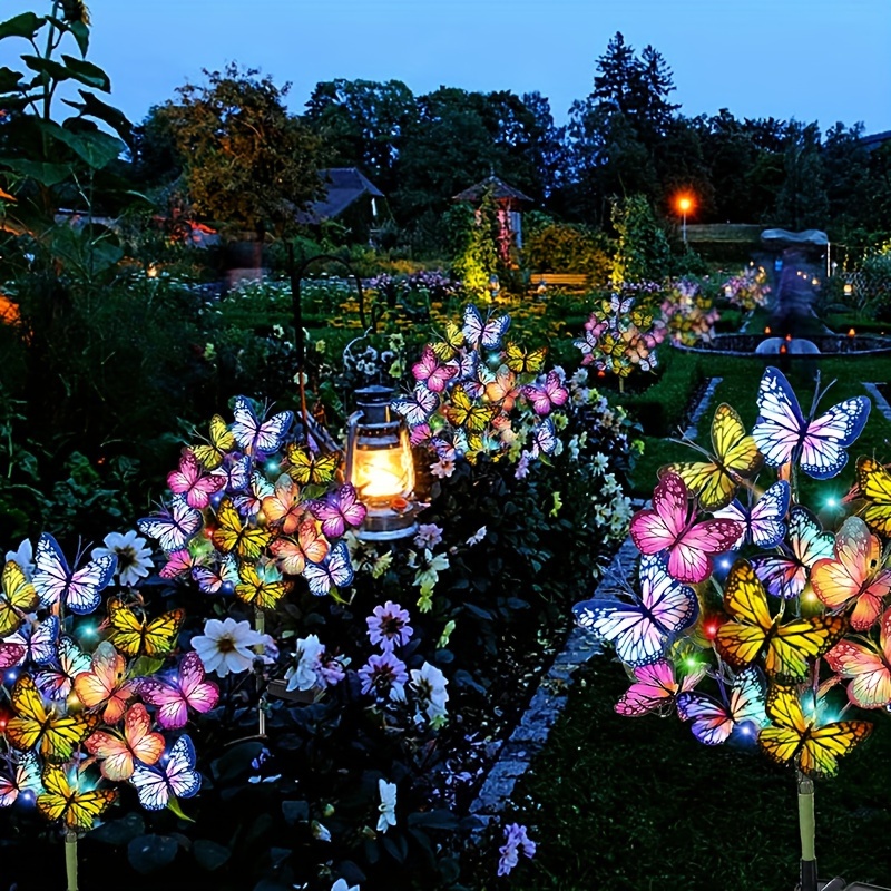 Outdoor Lighting Solar Panel - Solar-LED-Schmetterlings-Gartenleuchten, wasserdicht, bunt, für den Außenbereich,
