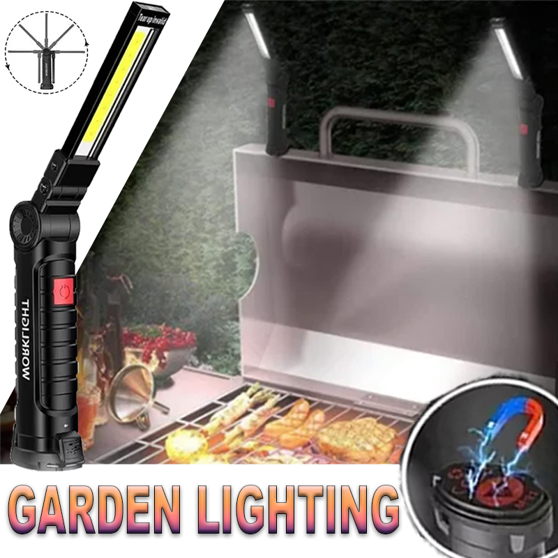 Outdoor Lighting Fixtures - Tragbare LED-Taschenlampe mit Magnethaken, Outdoor-Reparatur-Arbeitsleuchte, wiederaufladbare