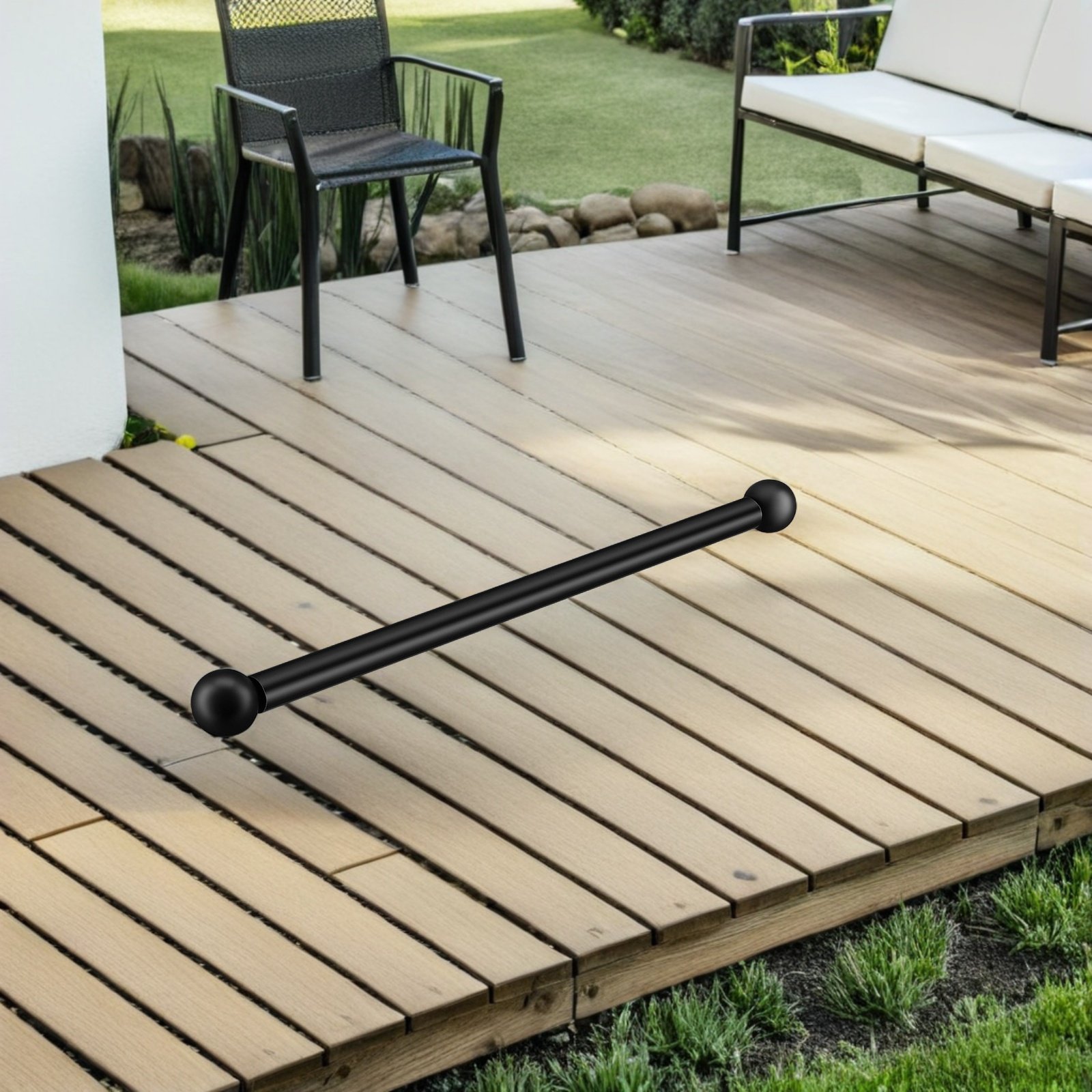 Outdoor Lighting Pole - 2 Stück Lampenpfosten-Kreuzarm aus schwarzem Metall,