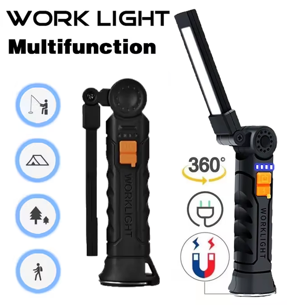 Outdoor Lighting Fixtures - Tragbare COB-LED-Taschenlampe, wiederaufladbare USB-Taschenlampe mit magnetischer