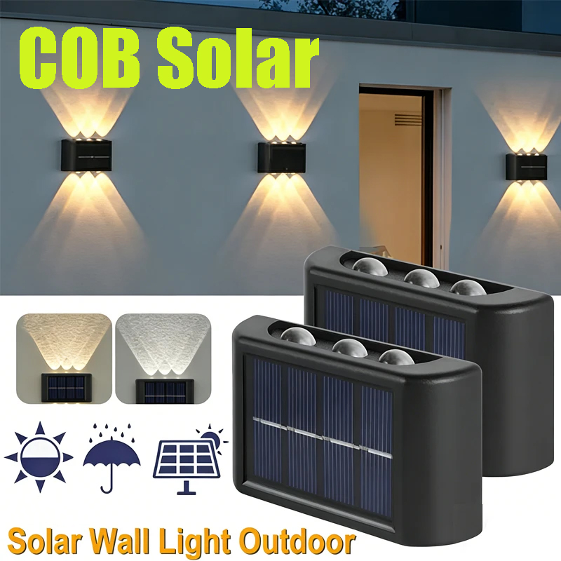 Outdoor Lighting Waterproof - COB Solar-Wandleuchte für Außenbereich, Wasserdichte Solarleuchten