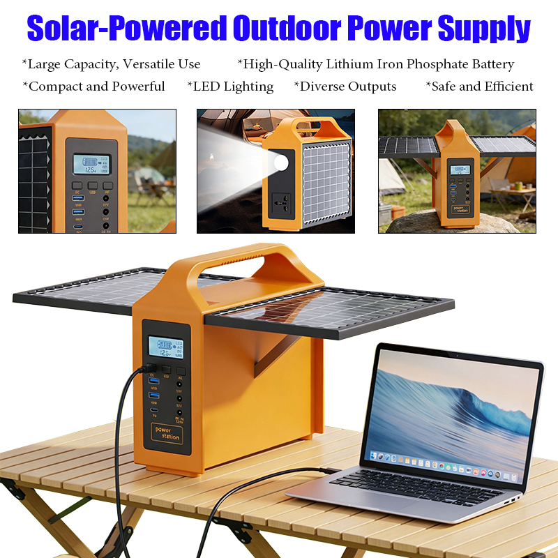 Outdoor Lighting Solar Panel - 150W Tragbare Solarstromstation mit LED-Licht &