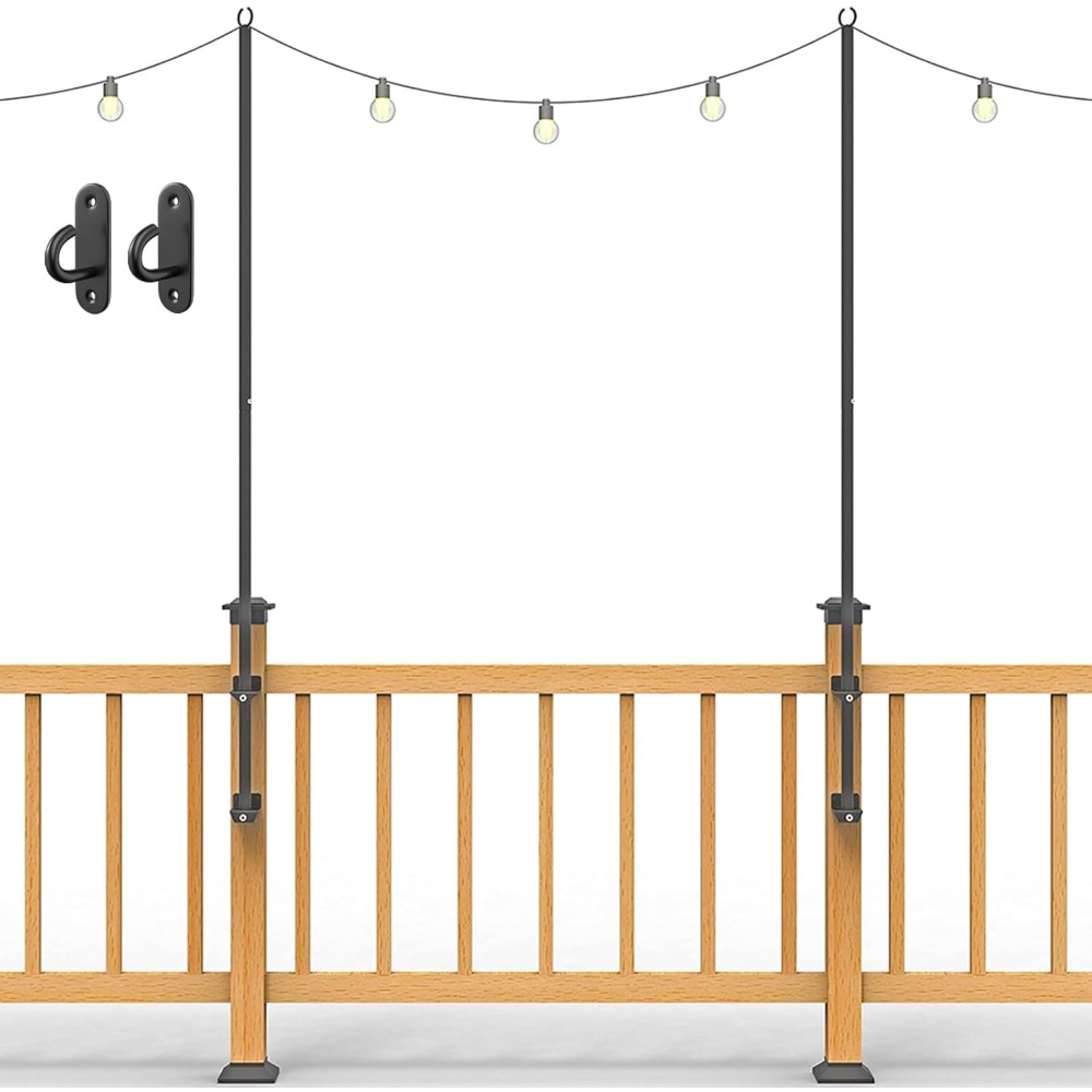 Outdoor Lighting Pole - 2er-Pack Lichterkettenstangen – 1,8 m lange