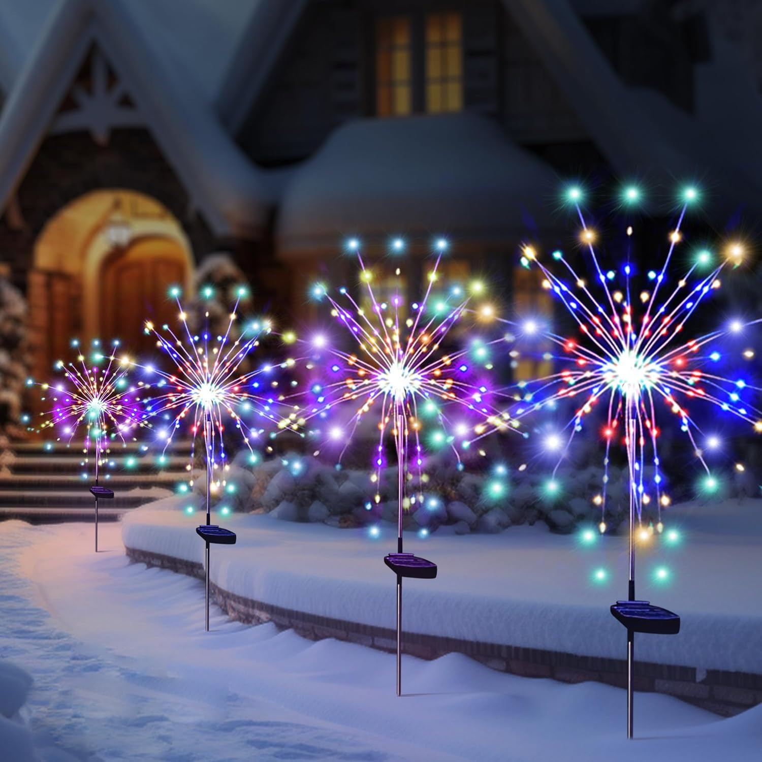 Outdoor Lighting Ideas For Party - Solar-LED-Feuerwerkslichterkette für den Außenbereich, Gartendekoration, 8