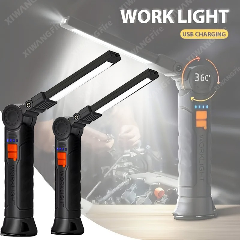 Outdoor Lighting Fixtures - Wiederaufladbare LED-Taschenlampe, Arbeitsleuchte mit Magnet und
