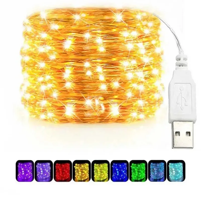 Outdoor Lighting Ideas For Party - USB LED Lichterketten Kupfer Silber Draht