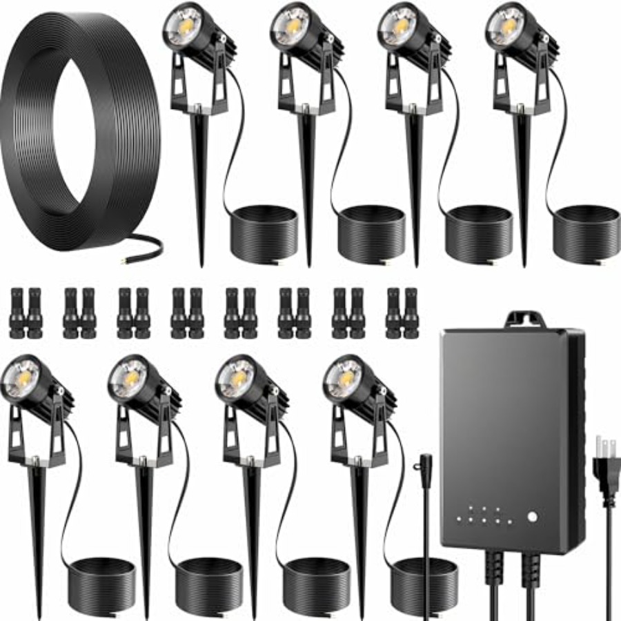 Outdoor Lighting Kits Low Voltage - All-in-One Outdoor-Niedervolt-Landschaftsbeleuchtungsset LED-Landschaftsspotleuchten mit 60W Transformator