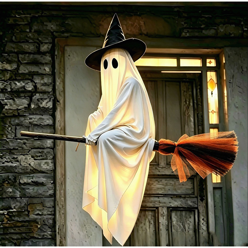 Outdoor Lighting Halloween - Halloween Fliegende Besen und Geister-Deko Hängende