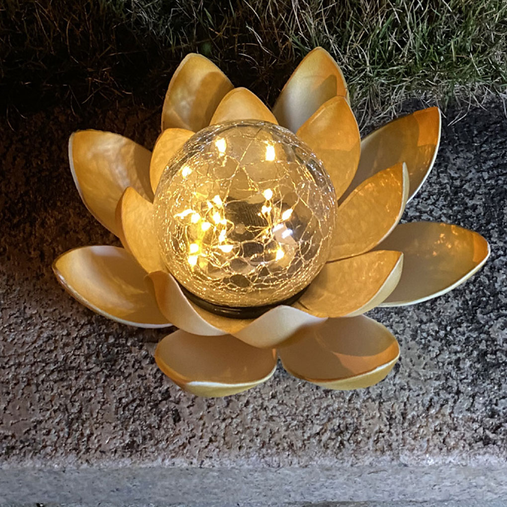 Outdoor Lighting Halloween - Lotus geformte Garten Solar leuchten geknackt