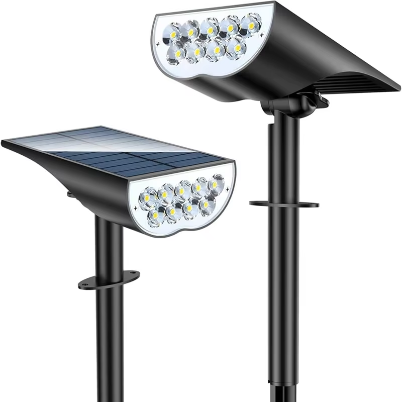 Outdoor Lighting Spotlight - 9 LED Solar Gartenstrahler Warmweiß RGB