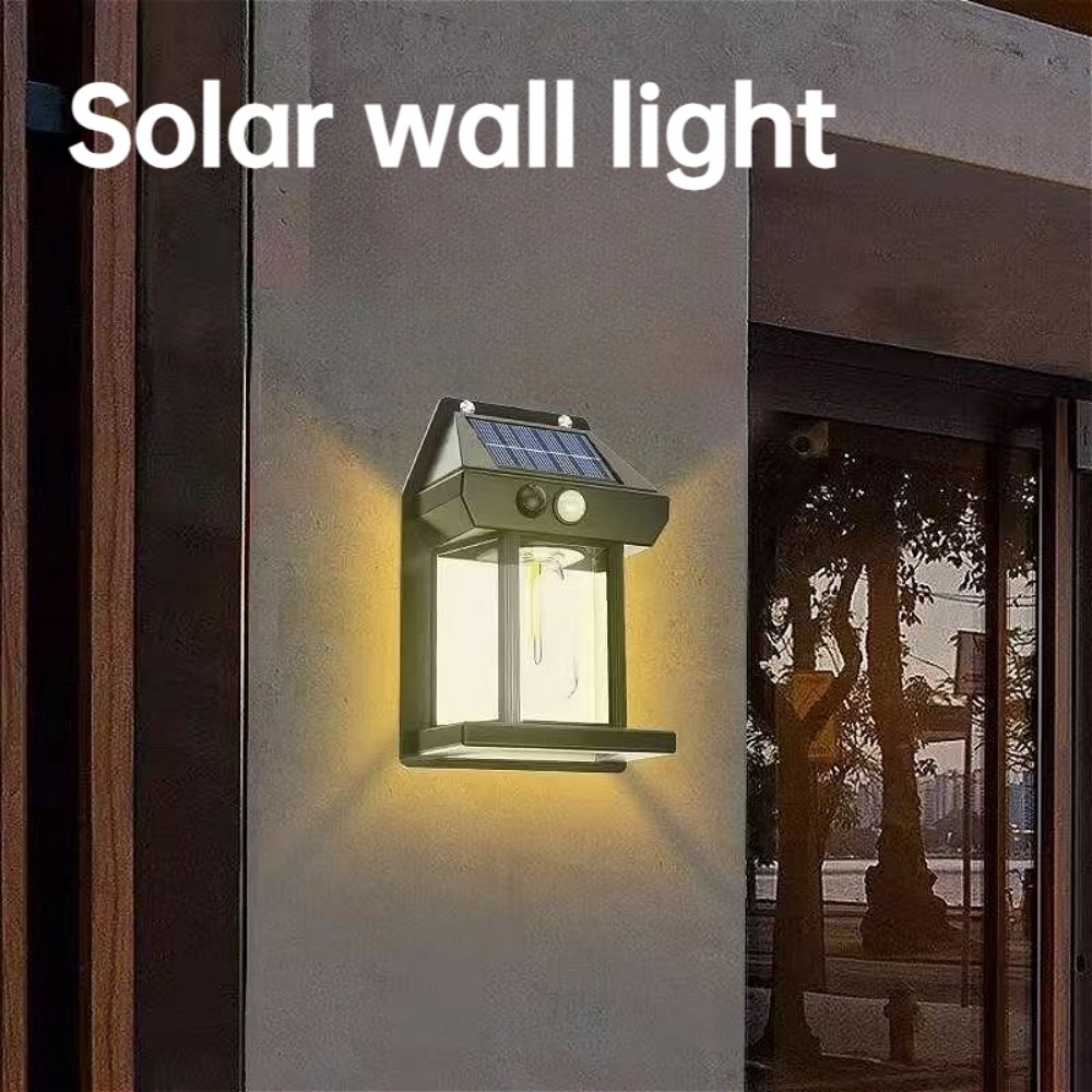 Outdoor Yard Lighting Fixtures - 1 Stück Solar-LED-Wandleuchte Wasserdichte Außensensorleuchte Solarbetriebene