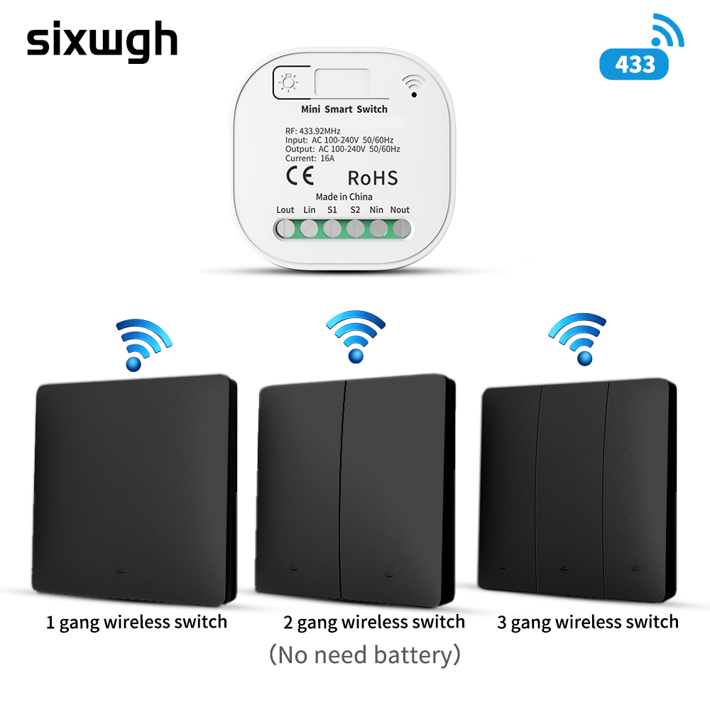 Outdoor Lighting Install - SIXWGH Kabelloses intelligentes Schalter-Set, 433 MHz,