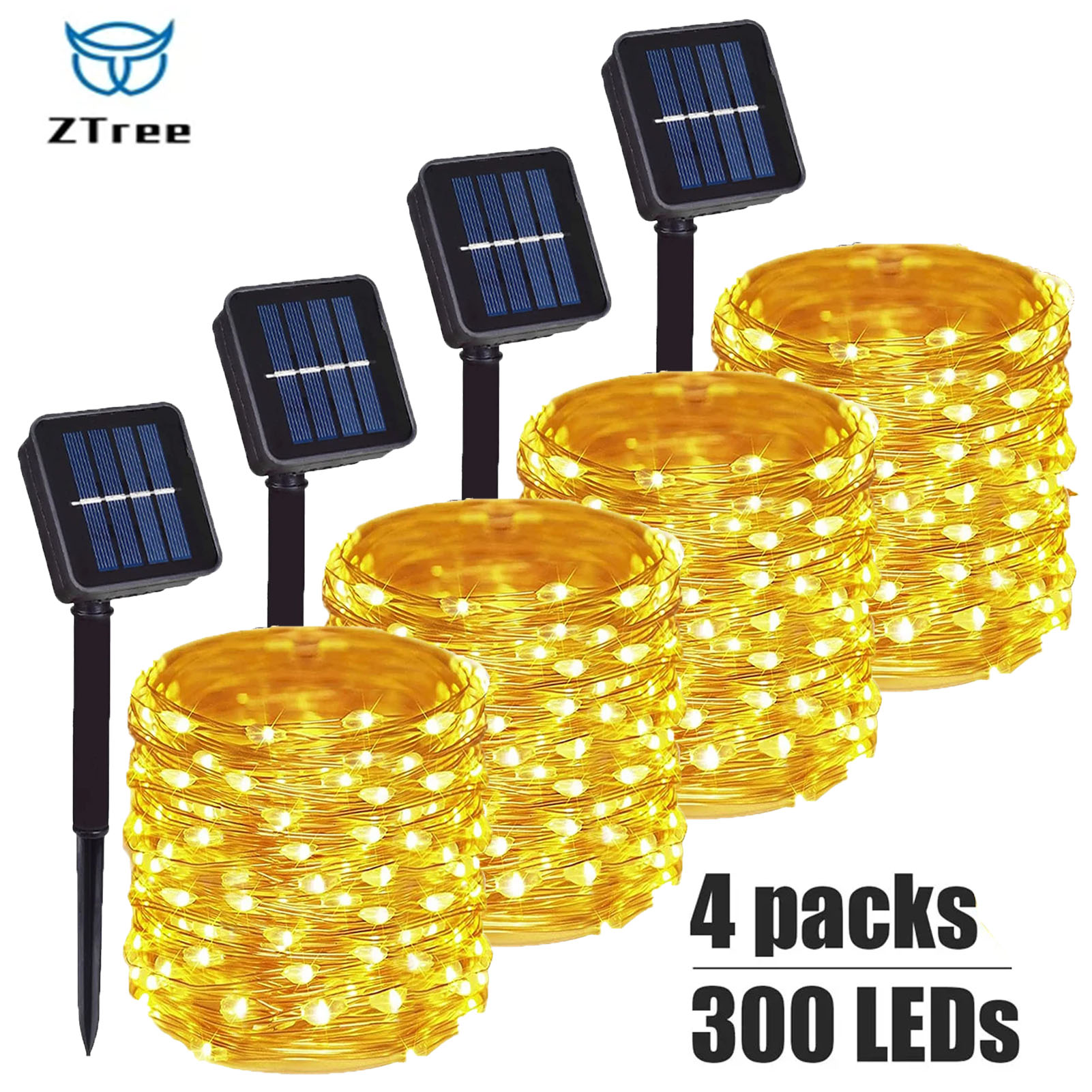 Outdoor Lighting No Wiring - 1 ~ 4 Stück Solar-Lichterkette für