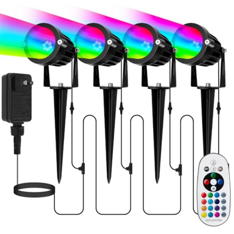 Outdoor Lighting Kits Low Voltage - Außenstrahler für Halloween und Weihnachten: 4-in-1