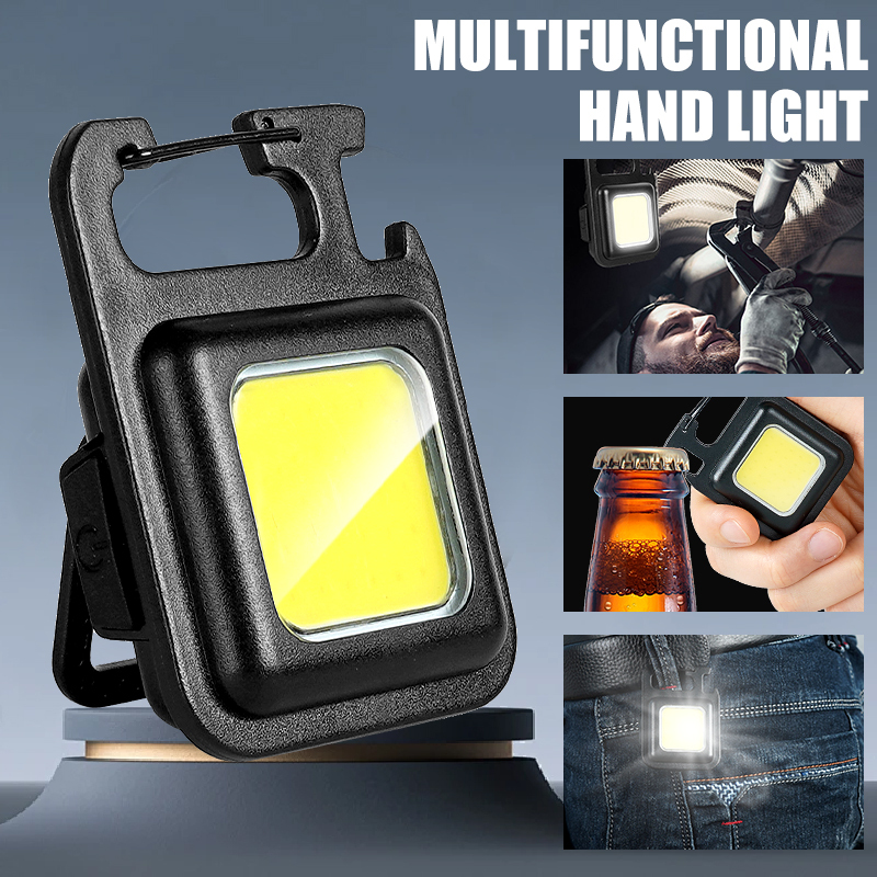 Outdoor Lighting Fixtures - Superhelle, praktische Mini-COB-Schlüsselanhänger-Taschenlampe, wiederaufladbar, Notfall-Arbeitsleuchte mit
