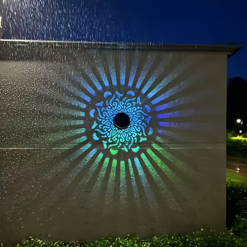 Outdoor Lighting Solar Panel - Solar-LED-Wandleuchte Mandala-Projektionslaterne Wasserdichte Außenbeleuchtung für Hof