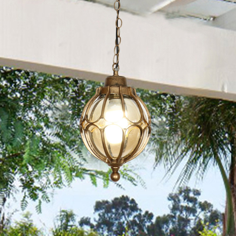 Outdoor Lighting Bronze - Schwarze Außenpendelleuchten mit Glasschirm, Vintage-Bronze, hängende