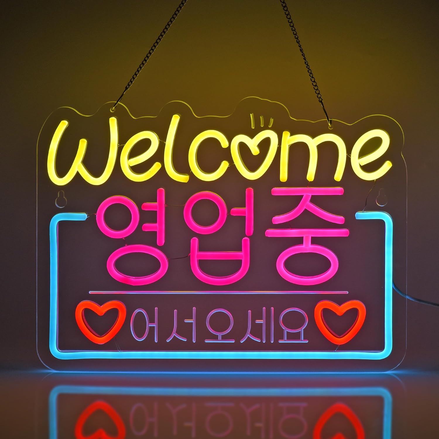 Outdoor Lighting For Store - Koreanisches „Willkommen im Angebot“, Neonschild, zum