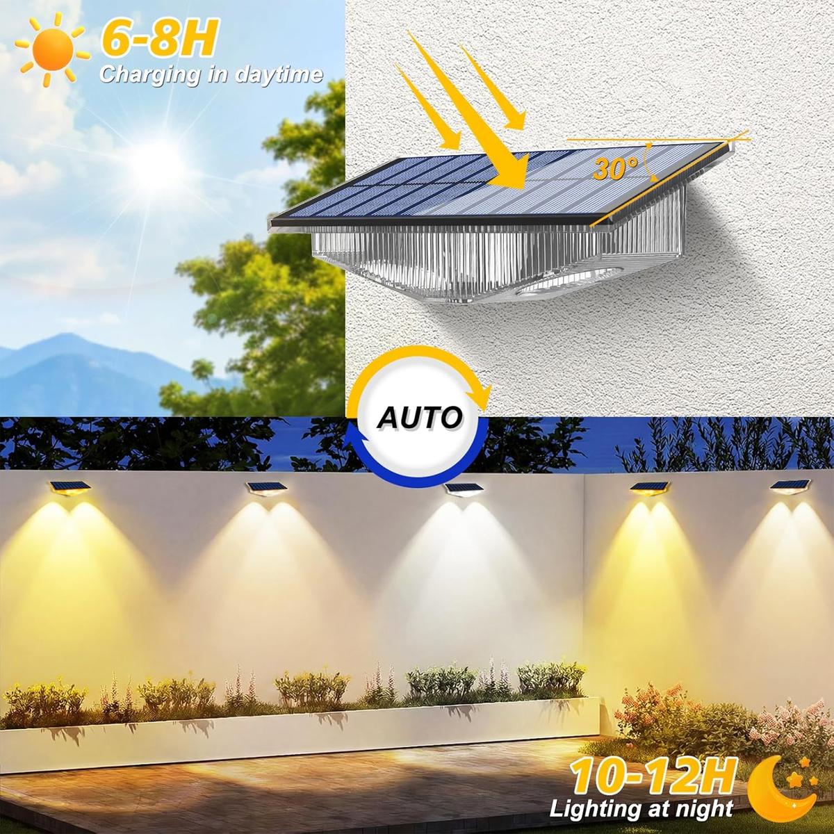 4 Stück Solar-Zaunleuchten mit – Outdoor Yard Lighting Fixtures Bewertung und Preis