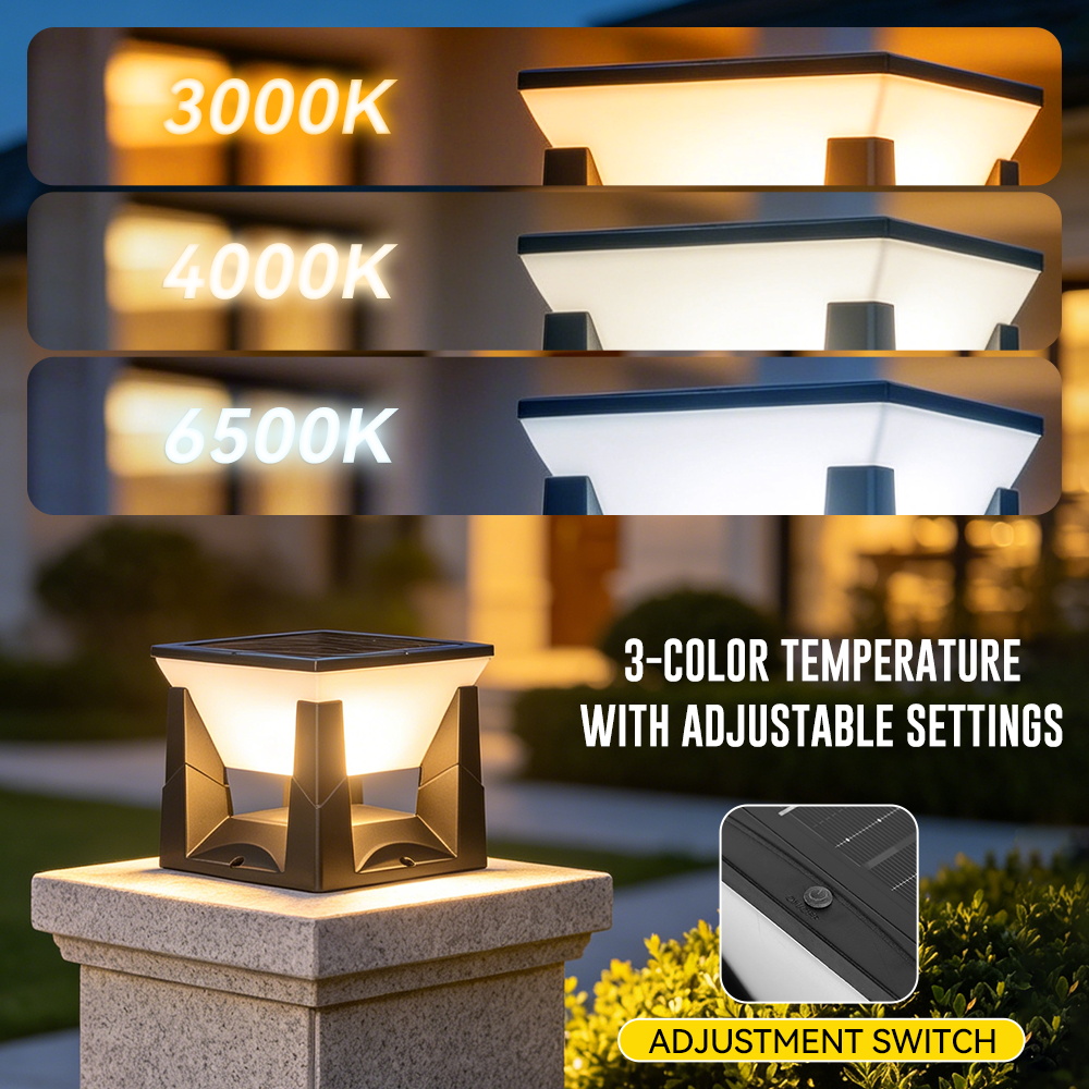 3-Farbige Solar-Pfostenleuchte – Outdoor Yard Lighting Fixtures Bewertung und Preis