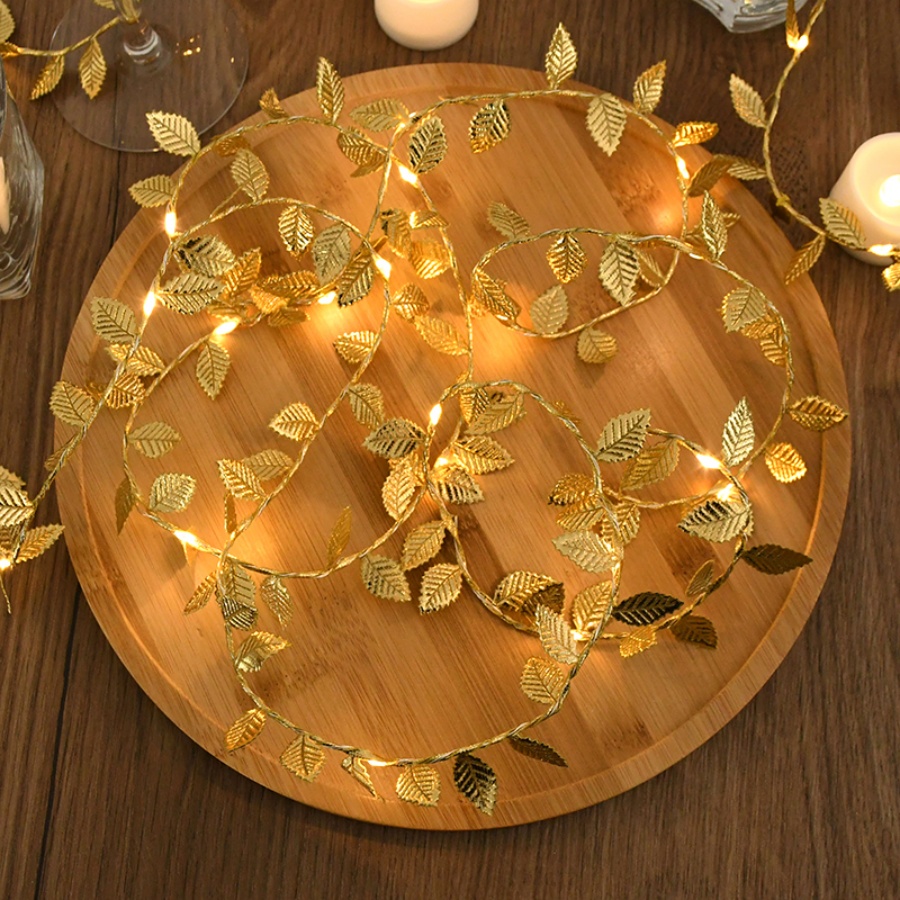 Goldene Blatt-Rattan-Kupferdra – Outdoor Lighting No Wiring Bewertung und Preis