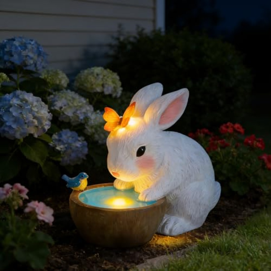 Solar-Häschen Gartenfigur - Ge – Outdoor Lighting And Decor Bewertung und Preis