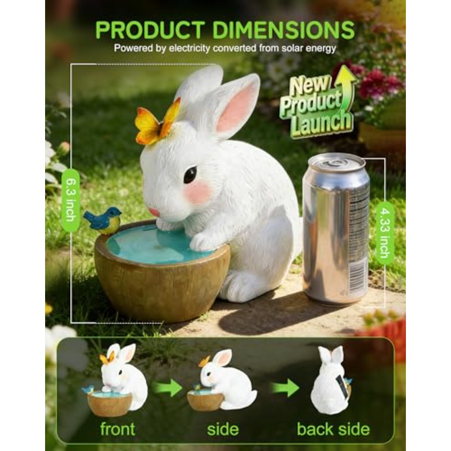 Solar-Häschen Gartenfigur - Ge – Outdoor Lighting And Decor Bewertung und Preis