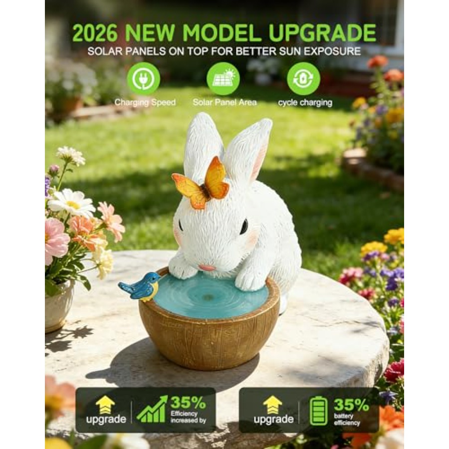 Solar-Häschen Gartenfigur - Ge – Outdoor Lighting And Decor Bewertung und Preis