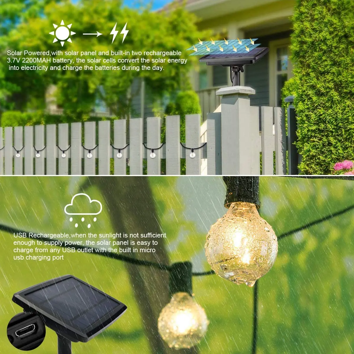 100/50/25ft Solar-LED-Lichterk – Outdoor Lighting Ideas For Party Bewertung und Preis
