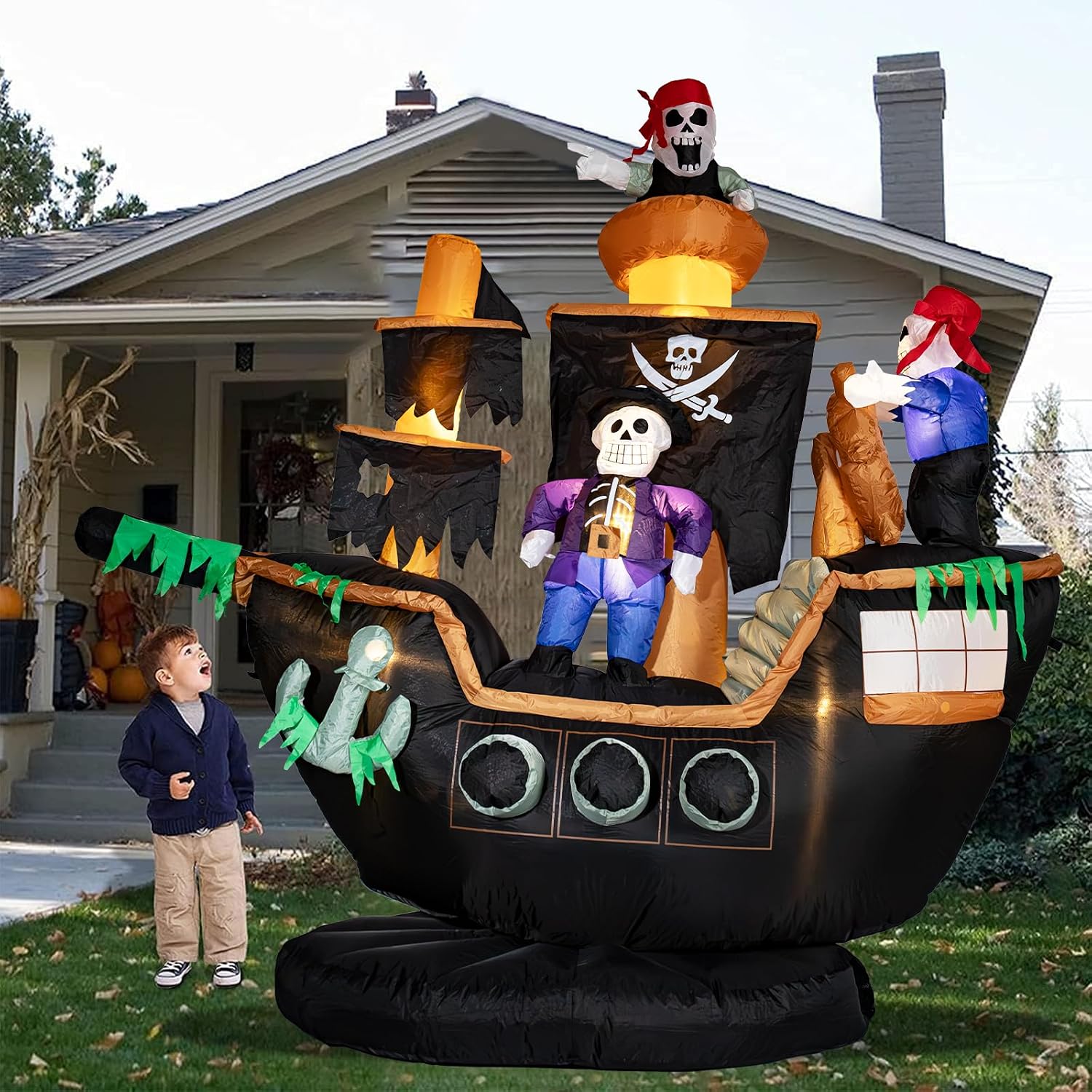 Aufblasbare Piratenschiff-Deko – Outdoor Lighting Halloween Bewertung und Preis