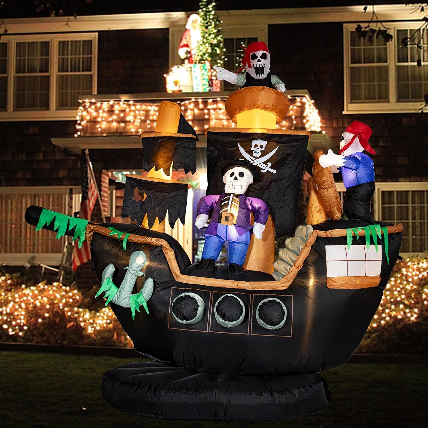 Aufblasbare Piratenschiff-Deko – Outdoor Lighting Halloween Bewertung und Preis