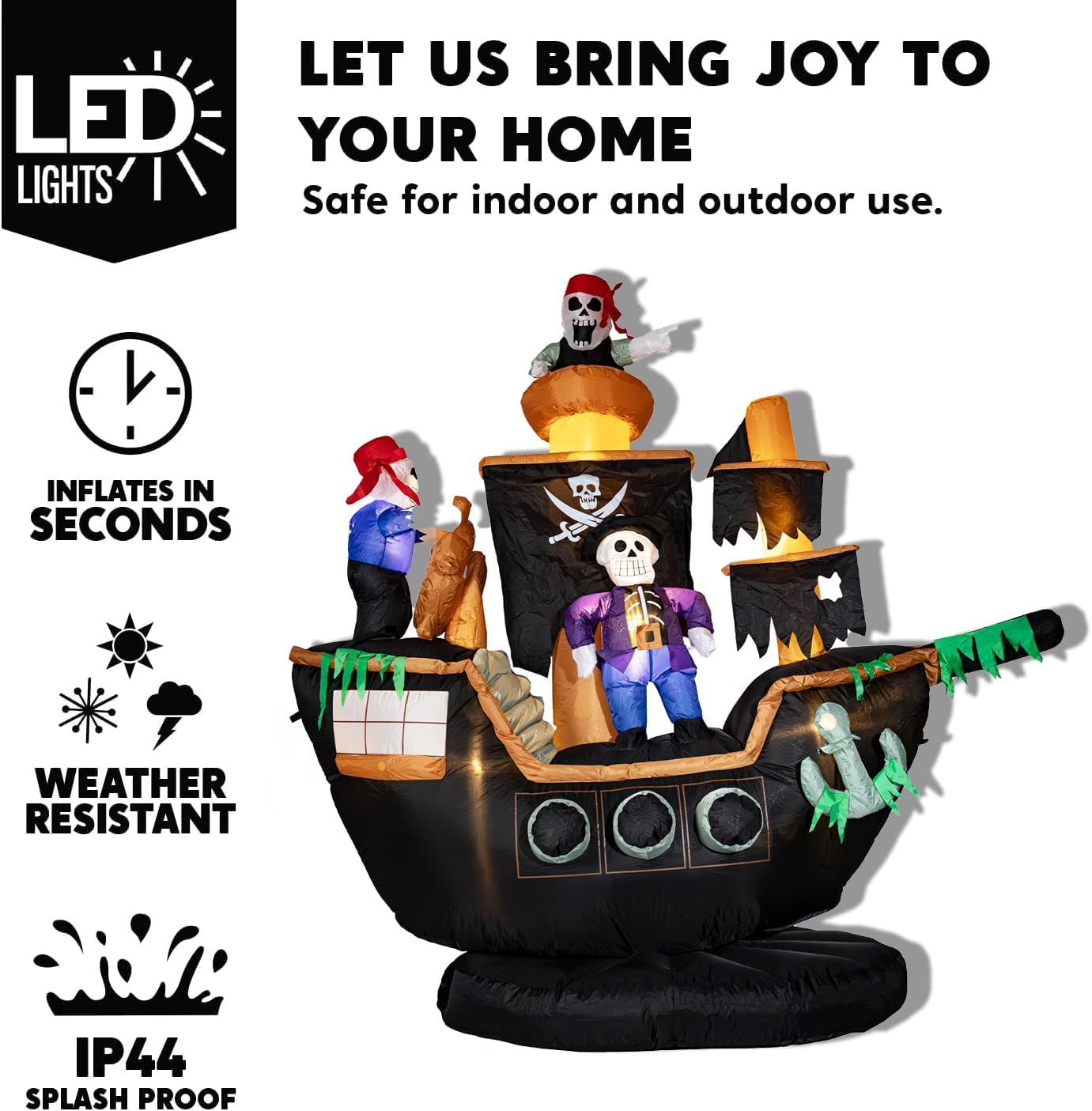 Aufblasbare Piratenschiff-Deko – Outdoor Lighting Halloween Bewertung und Preis