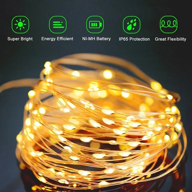 100 LED Solar Fee wasserdichte – Outdoor Lighting No Wiring Bewertung und Preis