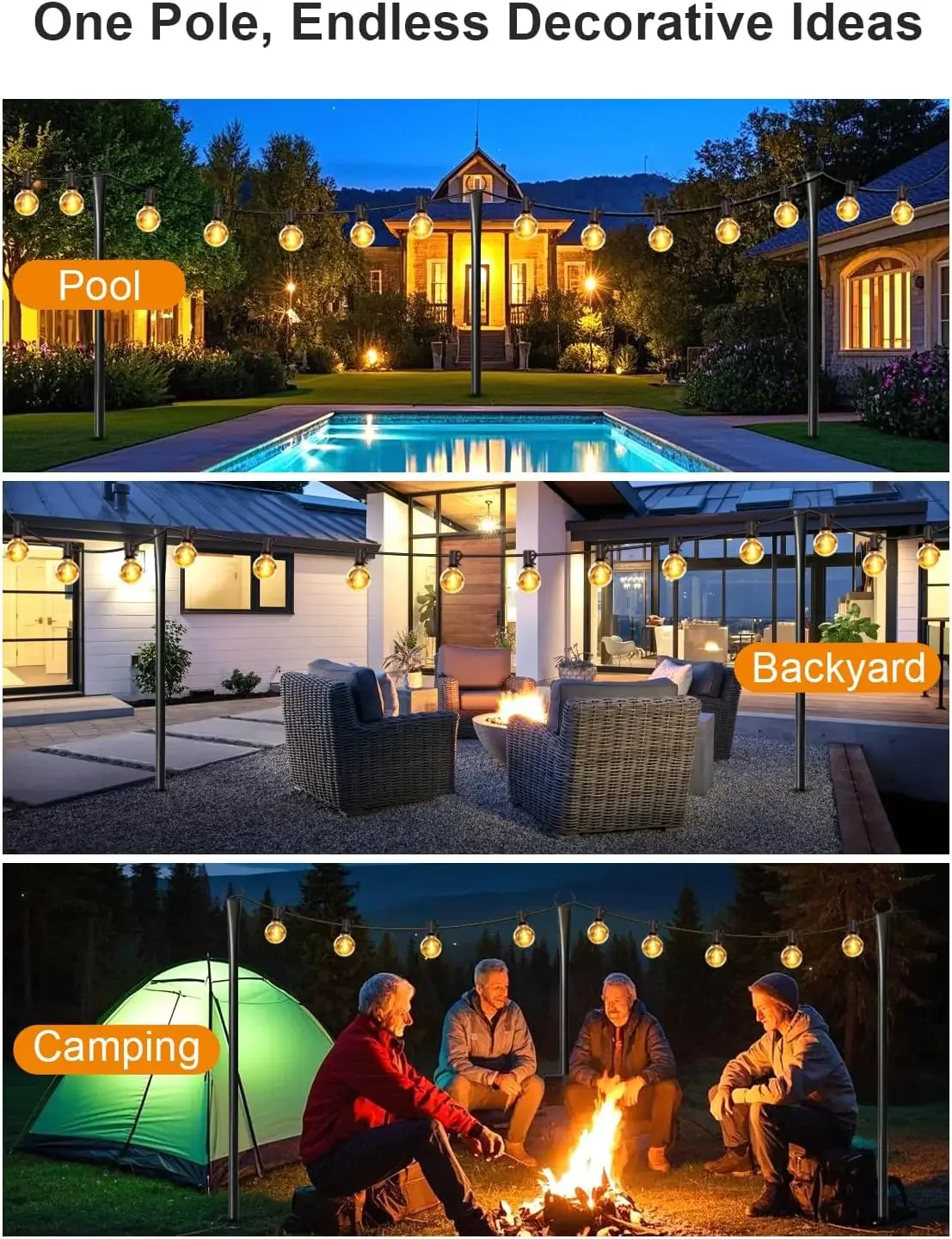 4er-Pack Lichterkettenstangen  – Outdoor Lighting Pole Bewertung und Preis