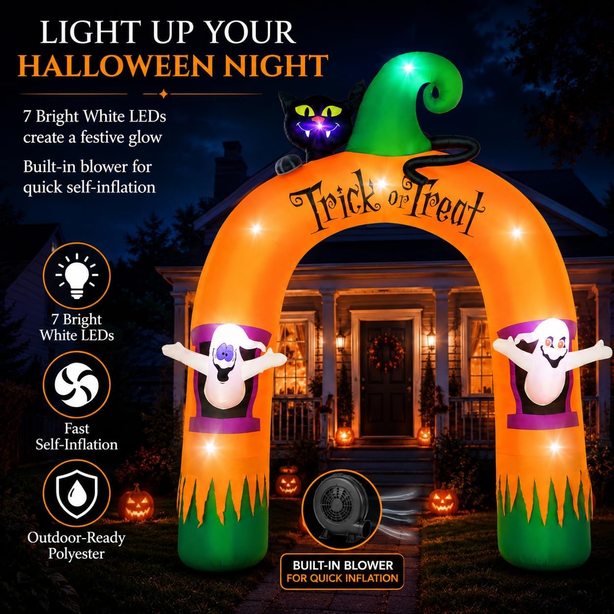 Halloween-Aufblasbarer Torboge – Outdoor Lighting Halloween Bewertung und Preis